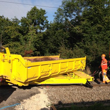 AMT-Gleisbauanhänger mit DB-Netz Abnahme nach RIL 931 mit Arbeitsberechtigung im Baugleis